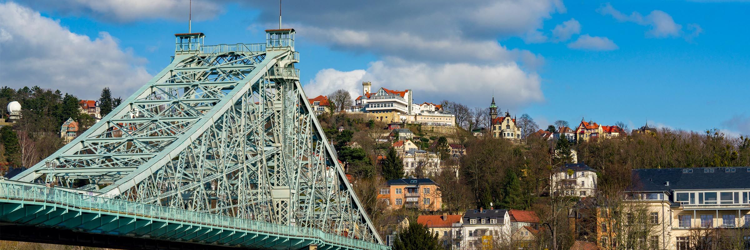 Blick über das »Blaue Wunder« zum Luisenhof